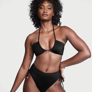 NWT Victoria’s Secret black multiway halter top swim bikini